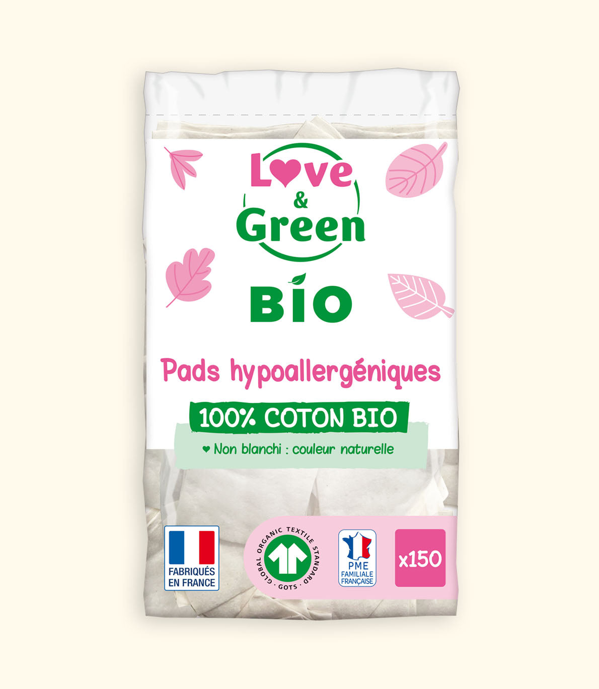 Hypoallergene Maxi-Quadrate aus 100 % BIO-Baumwolle – ungebleicht (Kopie)