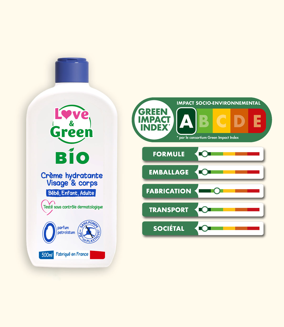 Crème Hydratante Visage et Corps Certifiée Bio