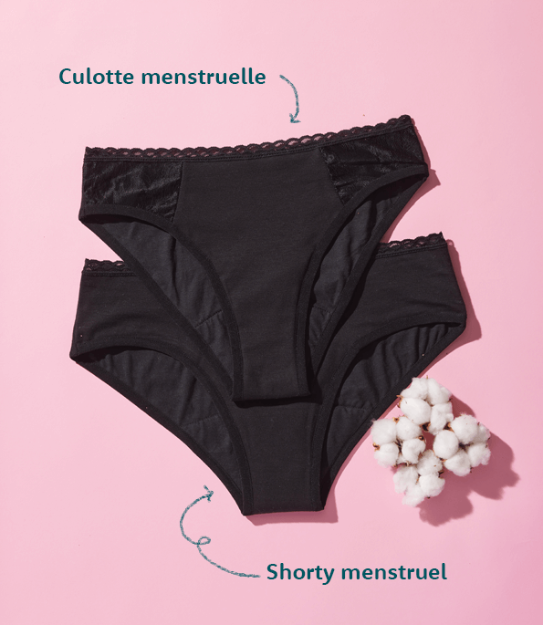 Shortys Menstruels Lavables Écologiques - XXS à XXL