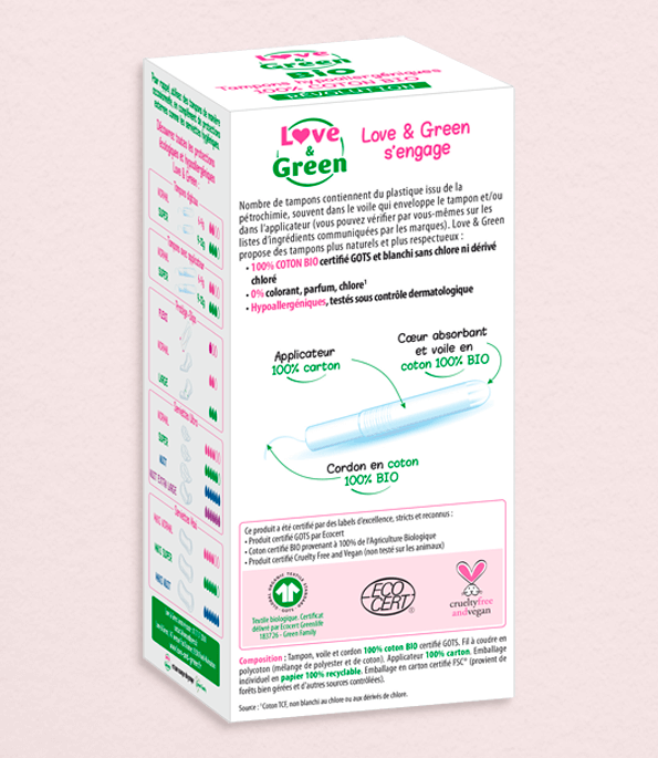 Tampon 100% Coton BIO AVEC Applicateur - NORMAL | Extra