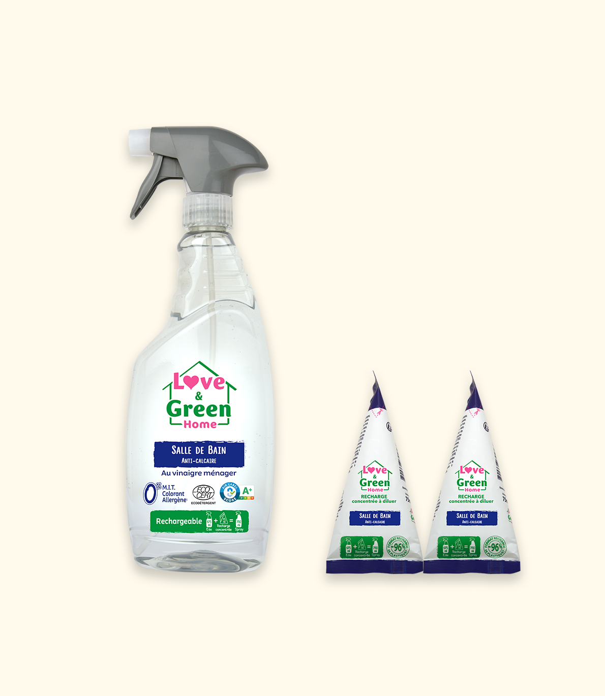 Pack : Spray Salle de bain certifié écodétergent