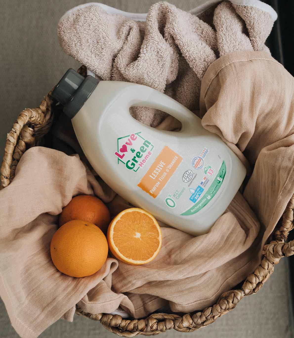 Lessive certifiée Ecodétergent - Parfum fleur d'oranger - 1,5 L