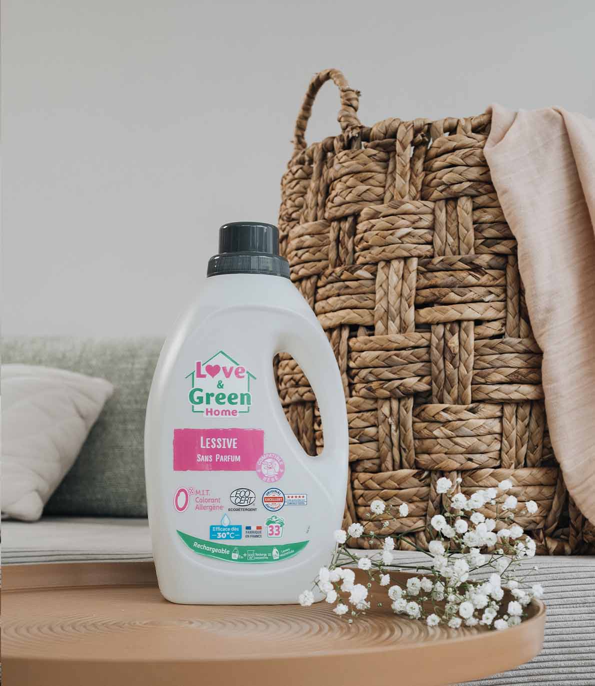 Lessive certifiée Ecodétergent sans Parfum - 1,5 L