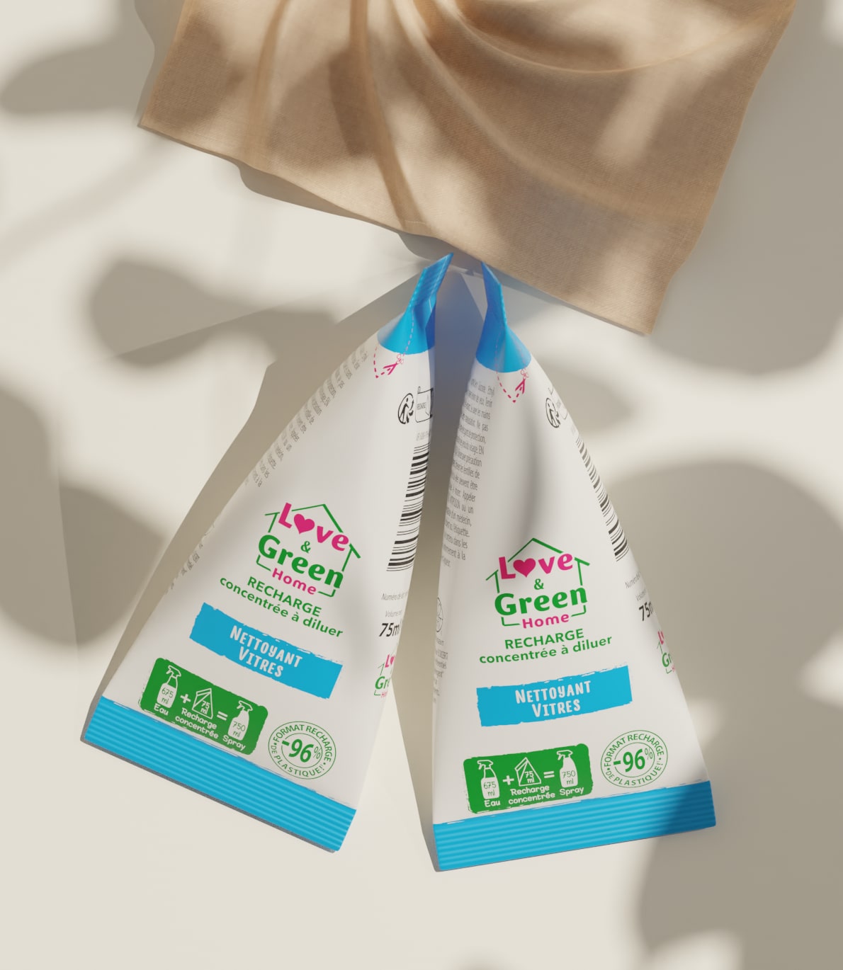 Pack van 2 geconcentreerde opladen om eco -depressieve gecertificeerde vensters te verdunnen