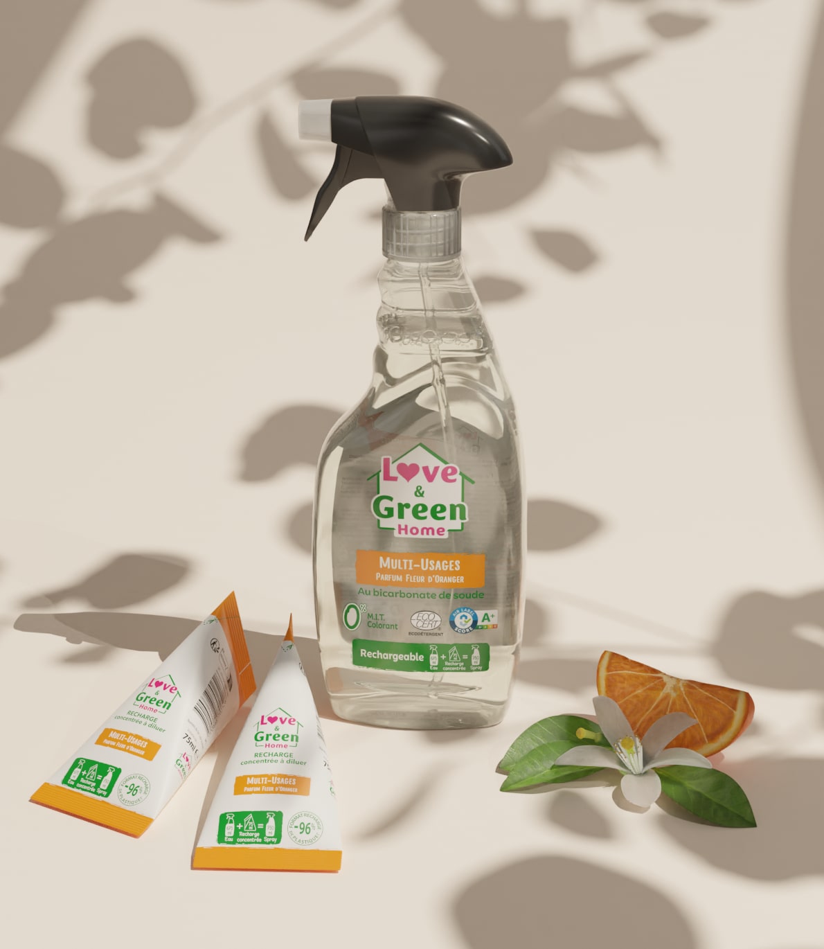 Pack: Mehrzweckspray mit umweltverstärktem zertifiziertem Duft