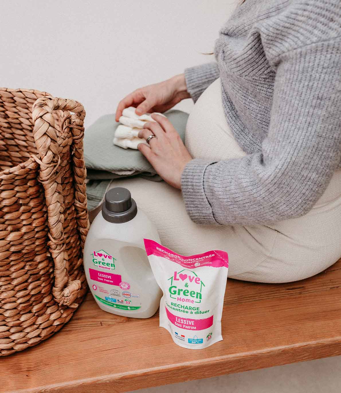 Pack d'une Lessive sans parfum Certifiée Ecodétergent + 1 recharge