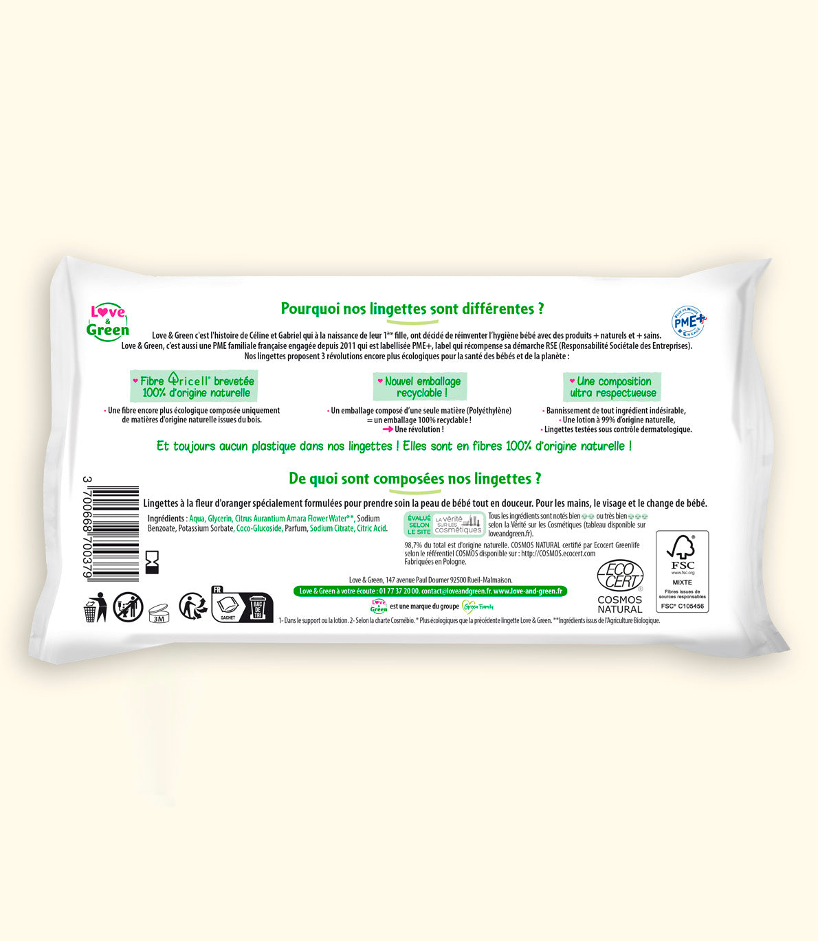 Lingettes fleur d'oranger