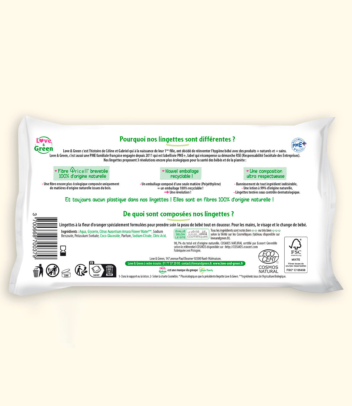 Lingettes Écologiques à la Fleur d’Oranger