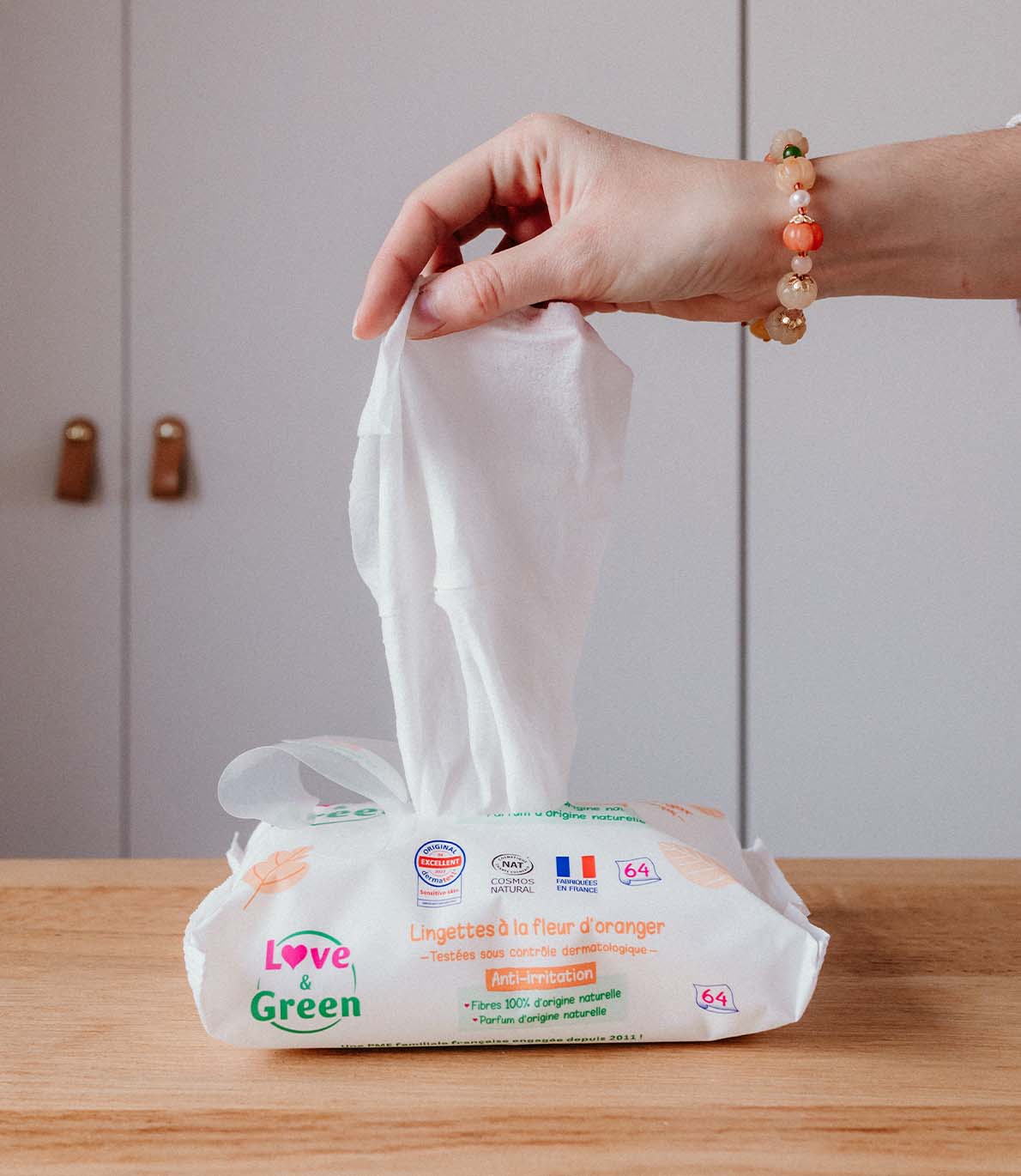 Pack of 14 Ecological Wipes with Orange Blossom