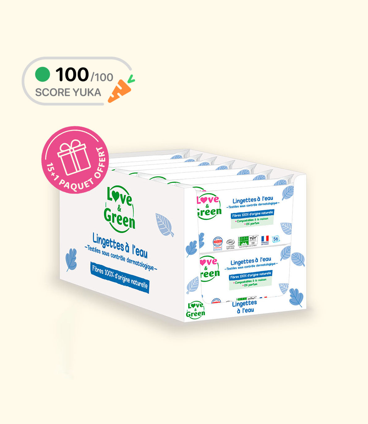 Pack of 16 Ecological Wipes with 99% water