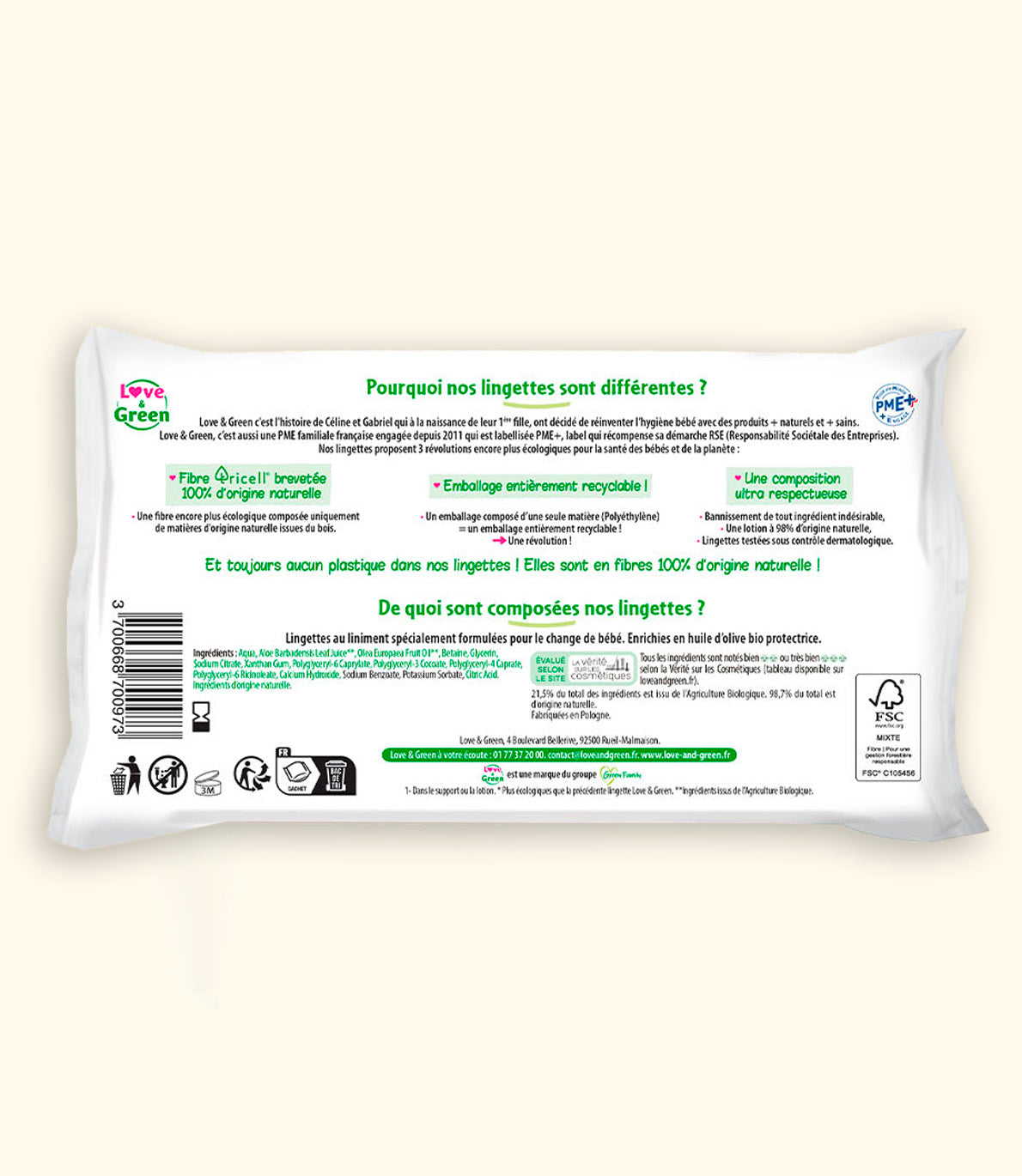 Set of 16 Ecological Wipes with Liniment