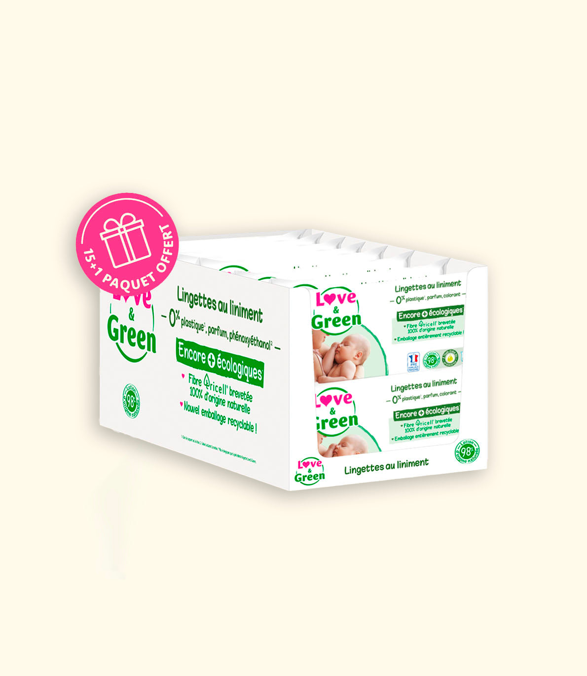 Set of 16 Ecological Wipes with Liniment