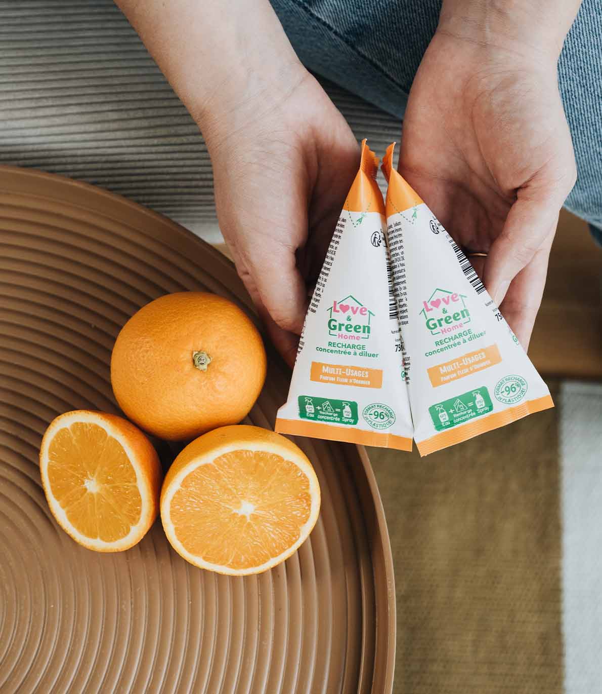 Pack de 2 Recharges concentrées à diluer Multi-usage parfum fleur d'oranger certifiées écodétergent