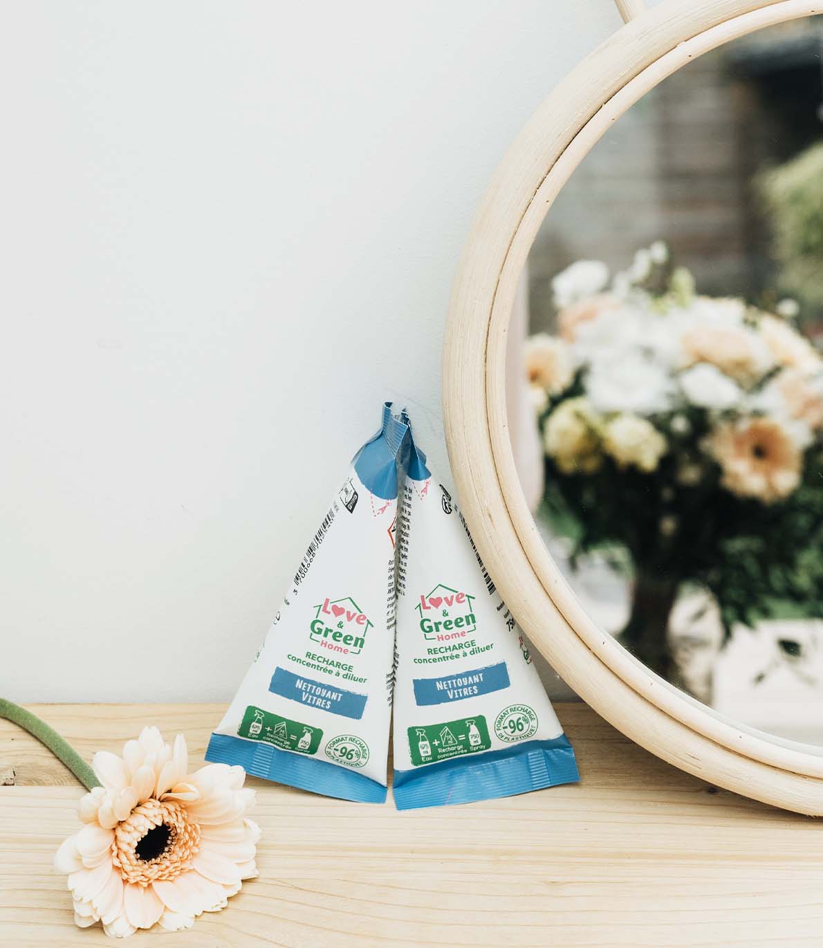 Pack de 2 Recharges concentrées à diluer Vitres certifiées écodétergent
