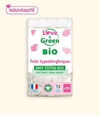 Cotons Pads hypoallergéniques 100% Coton Bio - Non Blanchis