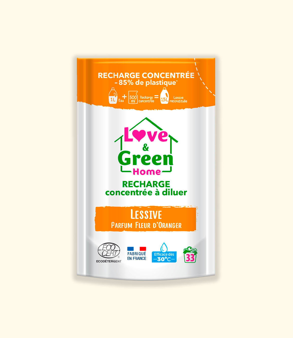 Geconcentreerd opladen om geurige laundry gecertificeerde eco -pointeder te verdunnen