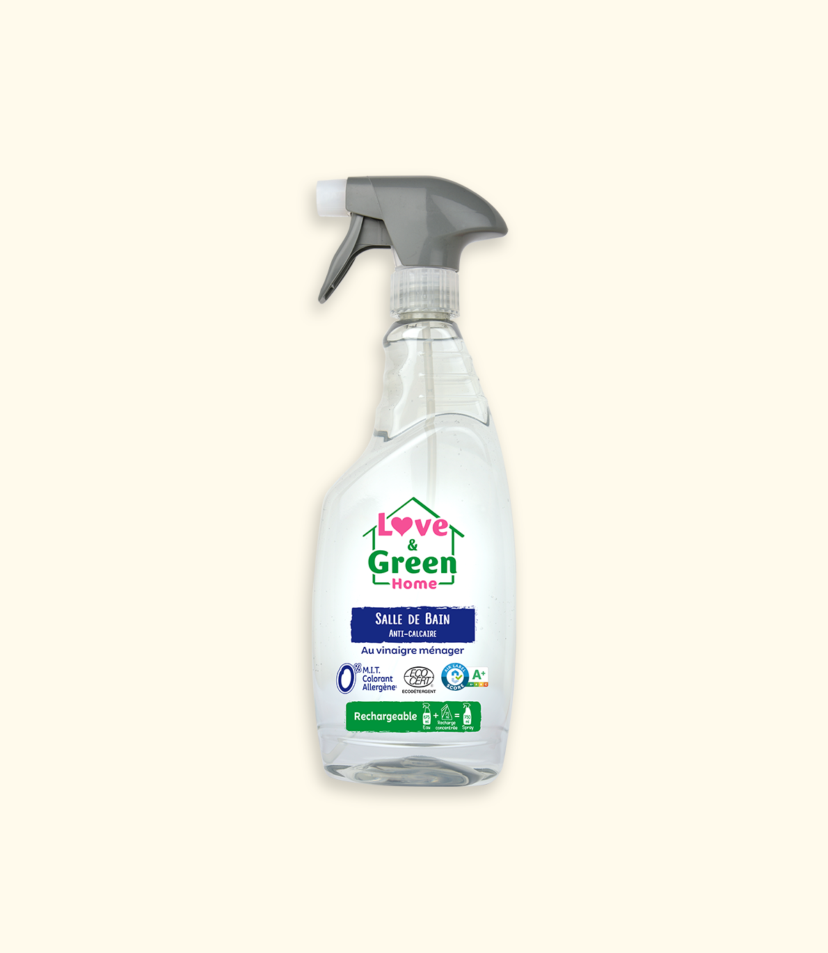 Ecodergent Certiful Cleaner Ecodergent Badkamer Anti -limo badkamer met huishoudelijke azijn - 750 ml