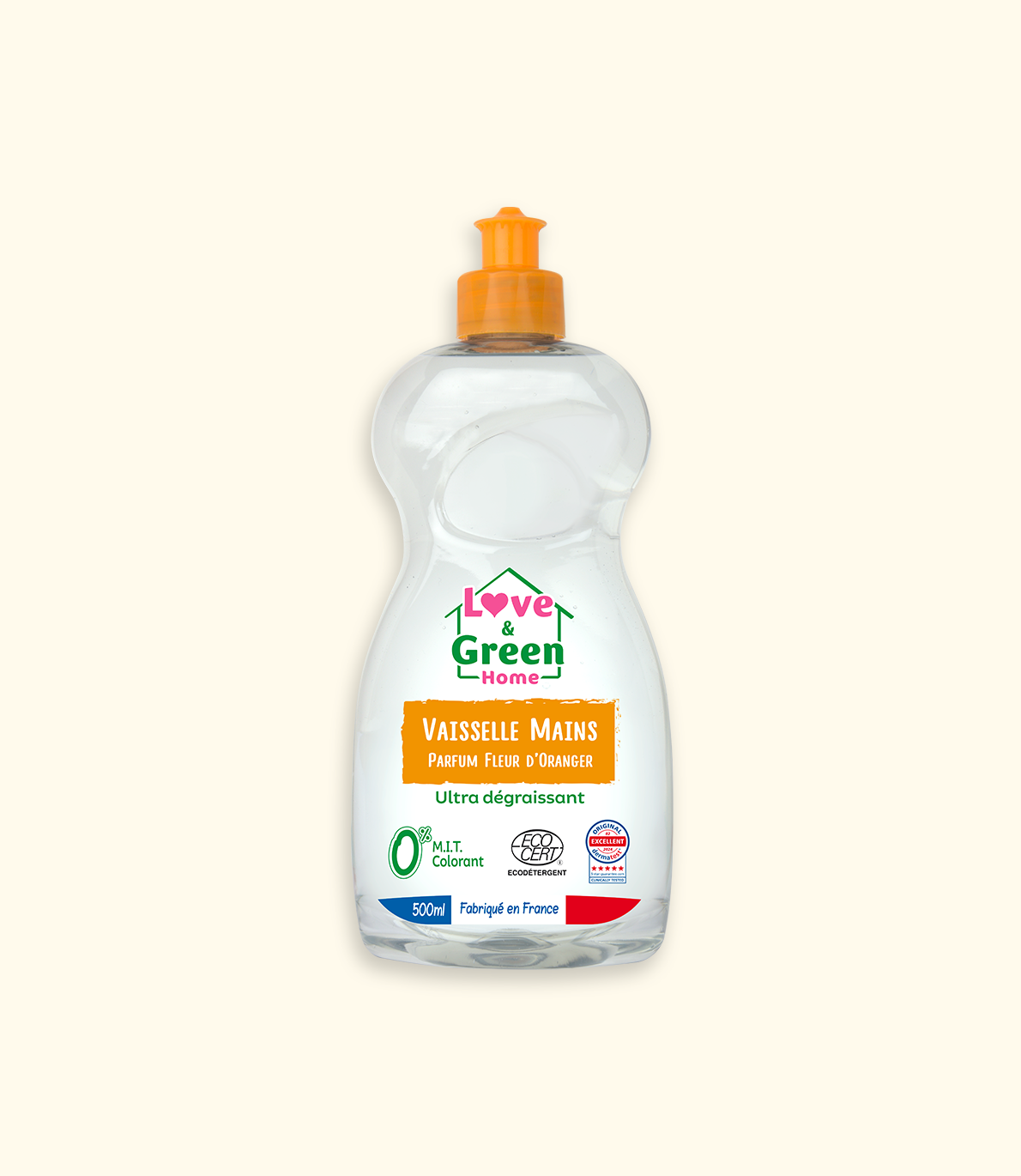 Ecodétergent gecertificeerde handgerechten, ultra -uitrassende oranje bloesem parfum - 500 ml