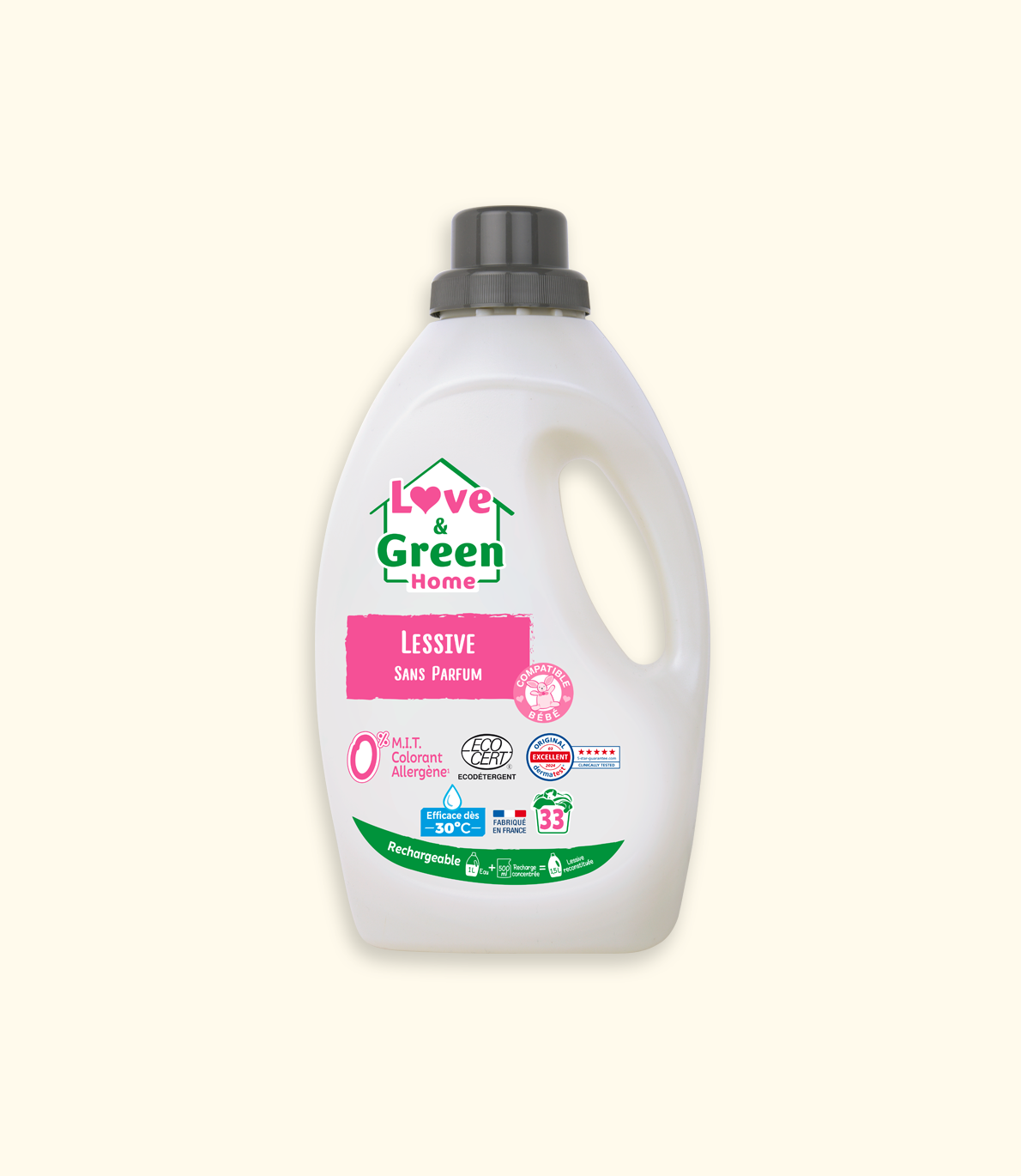 Ecodétergent gecertificeerde wasserette zonder parfum - 1,5 l