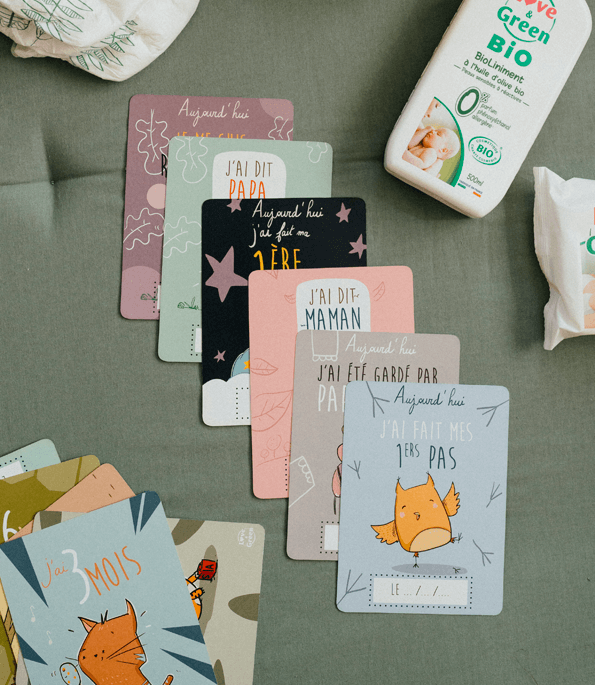 Cartes Étapes Bébé - Lot de 24 cartes