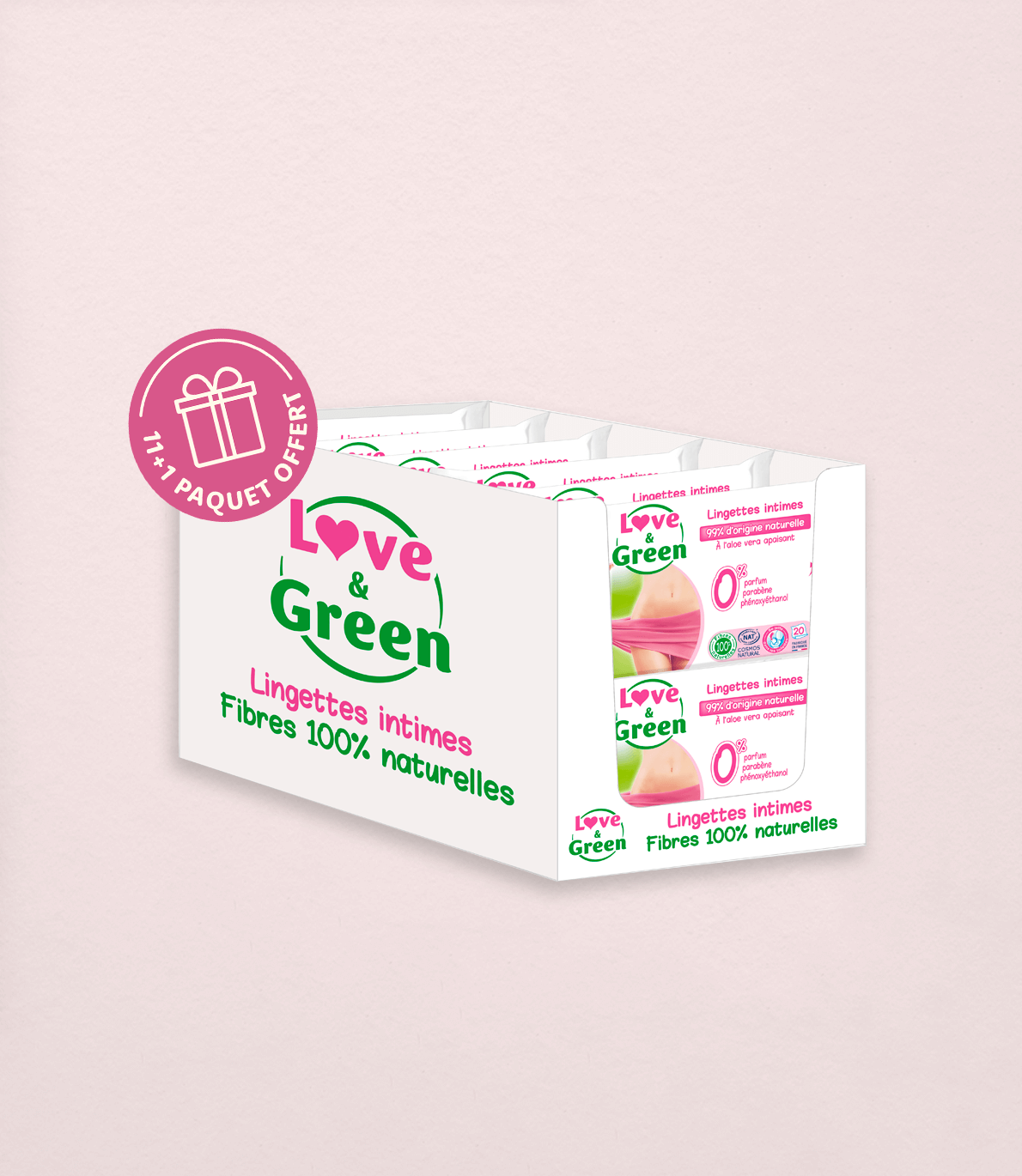 Pack lingettes intimes 11+1 paquet offert