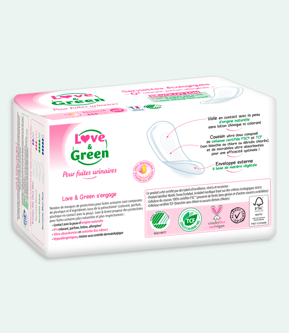 Ecologische pads voor urinelekken NORMAAL