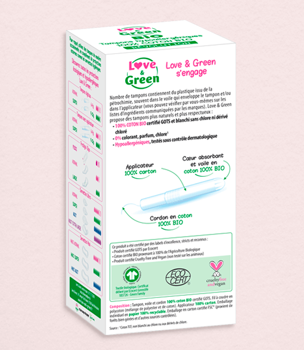 Tampon 100% Coton BIO AVEC Applicateur - SUPER