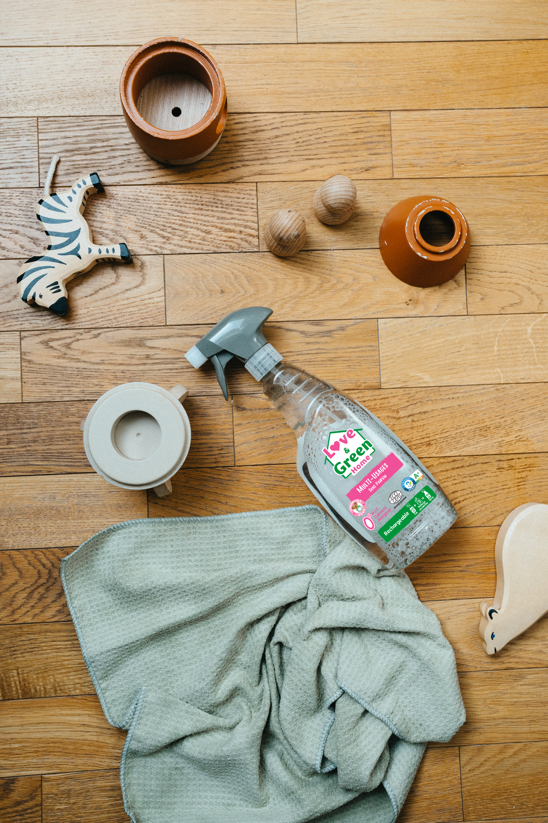 Gecertificeerde multi -gebruik Ecodétergent Cleanser zonder parfum - 750 ml