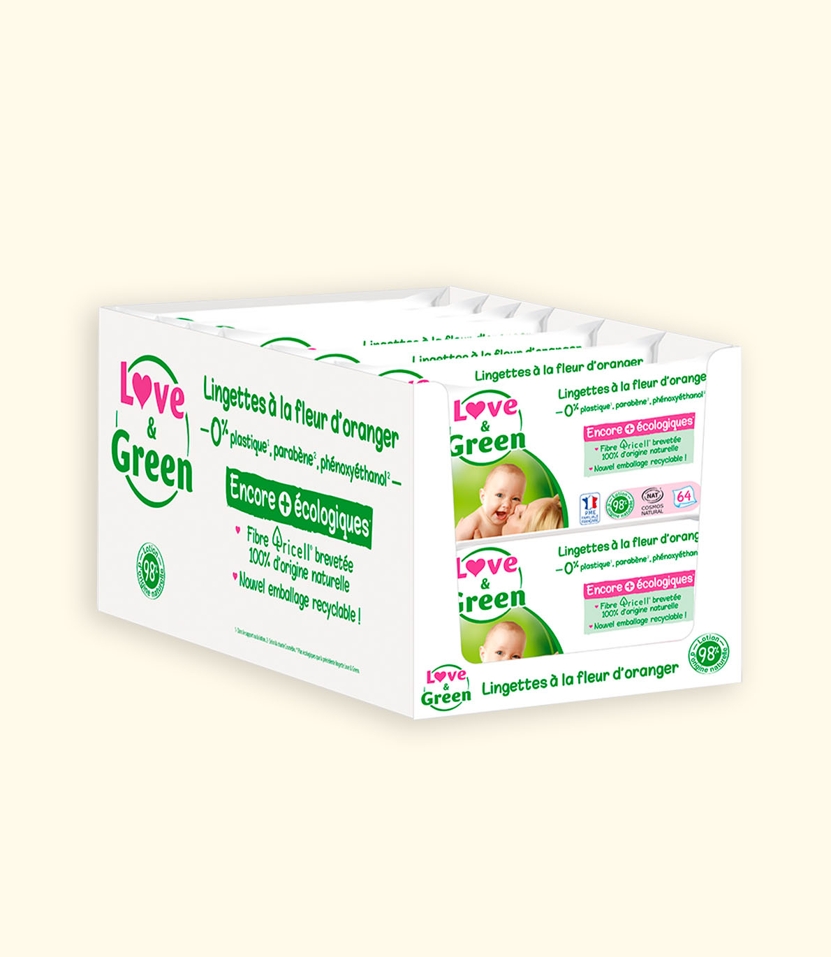 Lot de 14 Lingettes Écologiques à la Fleur d’Oranger