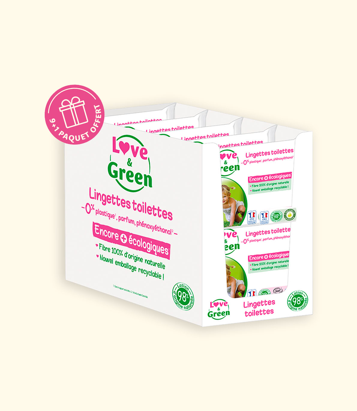 Lot de 10 Lingettes Écologiques Toilettes