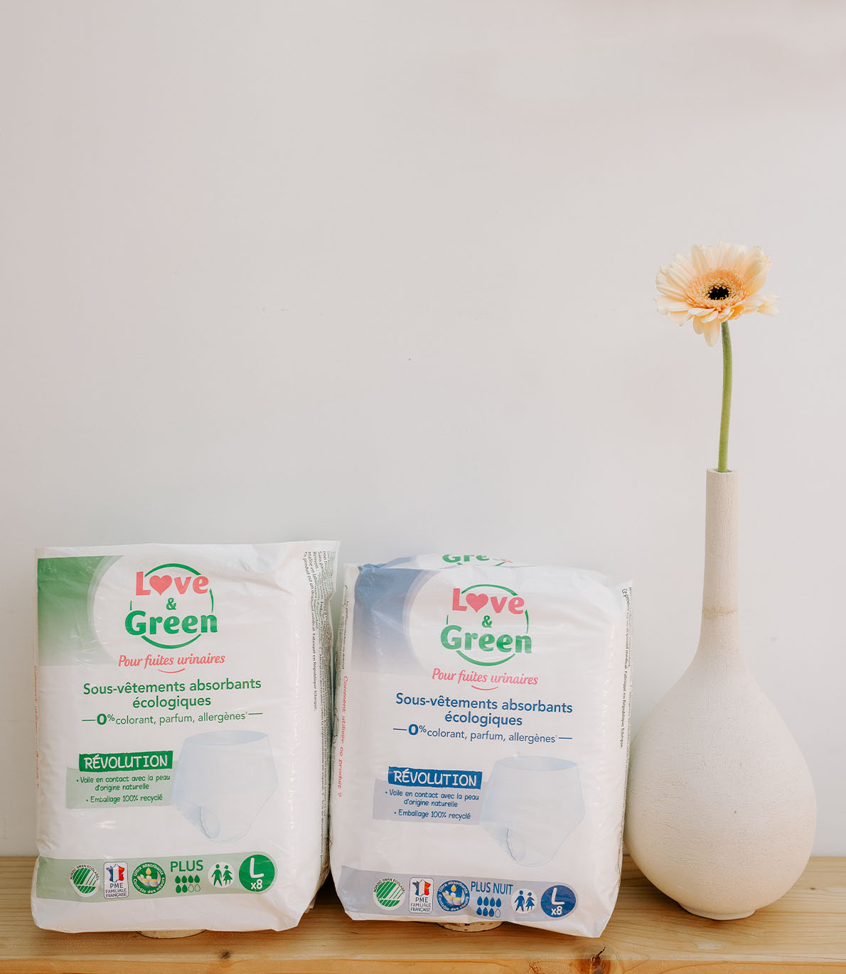 Ecologisch absorberend ondergoed tegen urineverlies PLUS - Maat M en L