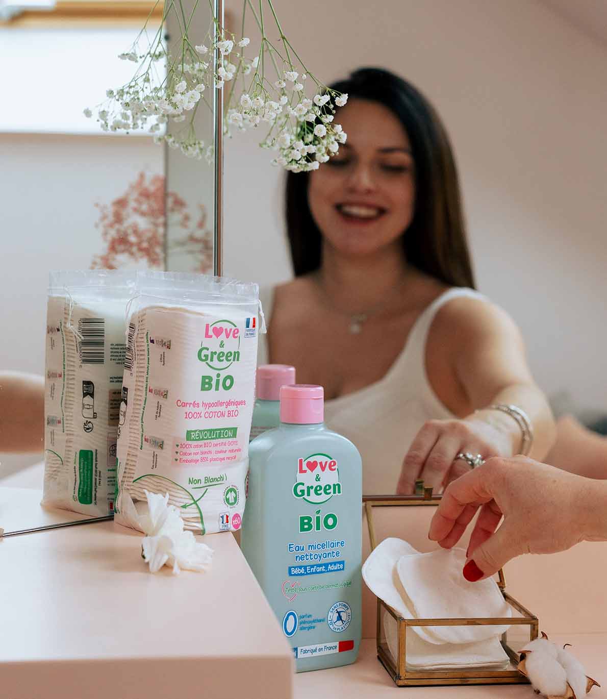 Carrés Hypoallergéniques 100% Coton BIO - Non Blanchis