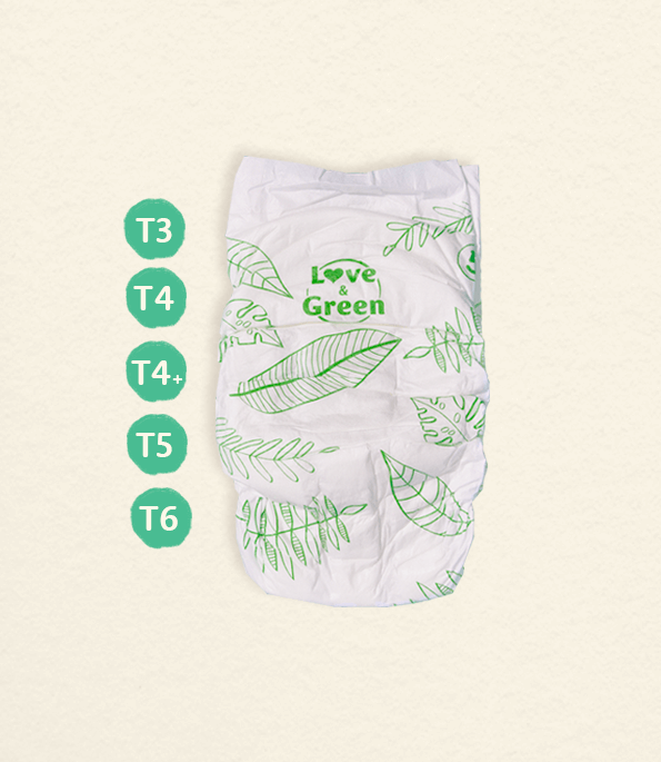 Ecological disposable diapers Love & Green Size 5 T5 BABY 12-25kg