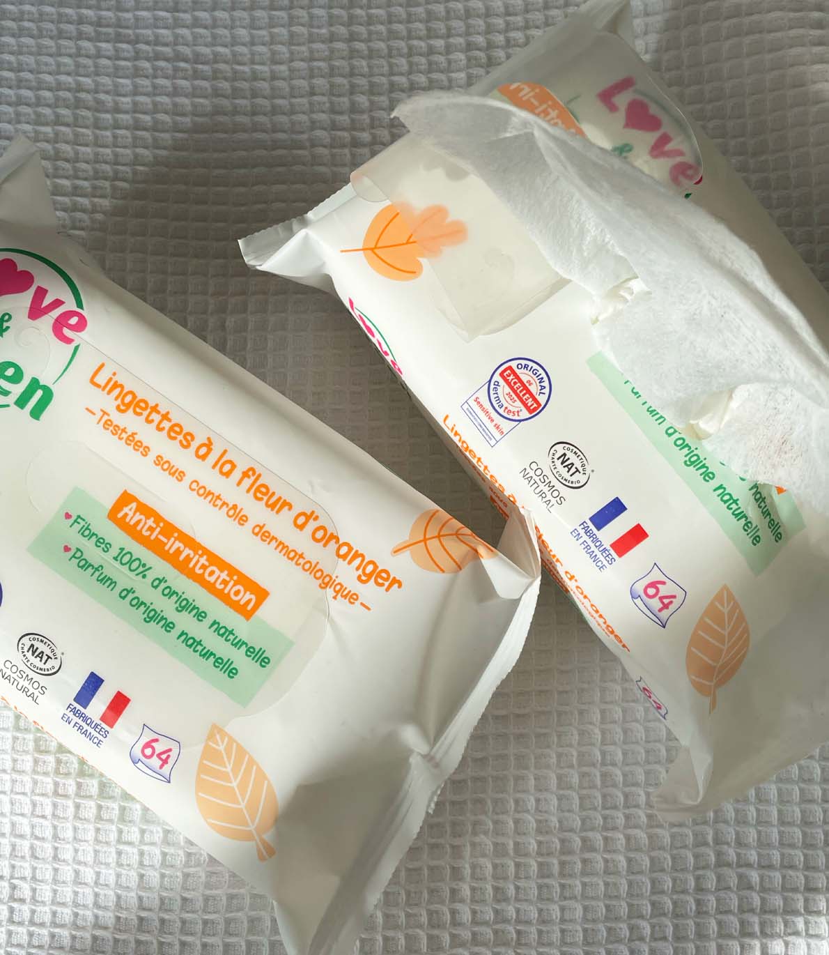 Set van 14 ecologische doekjes met oranjebloesem