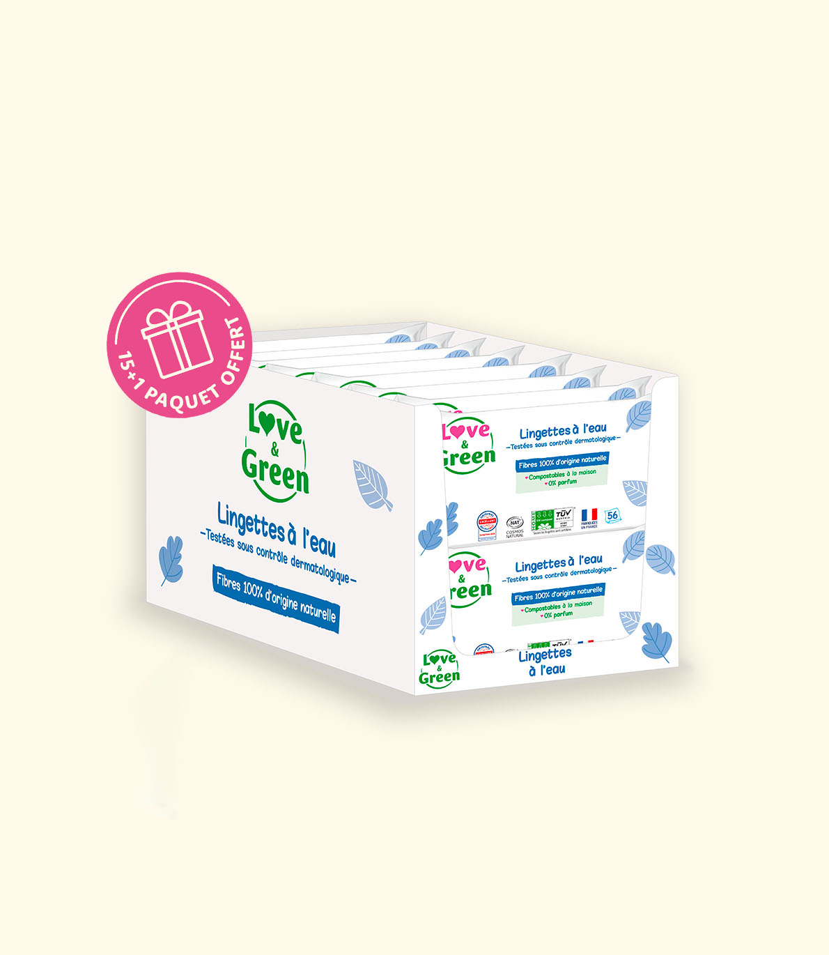 Lot de 16 Lingettes Écologiques à 99% d'Eau