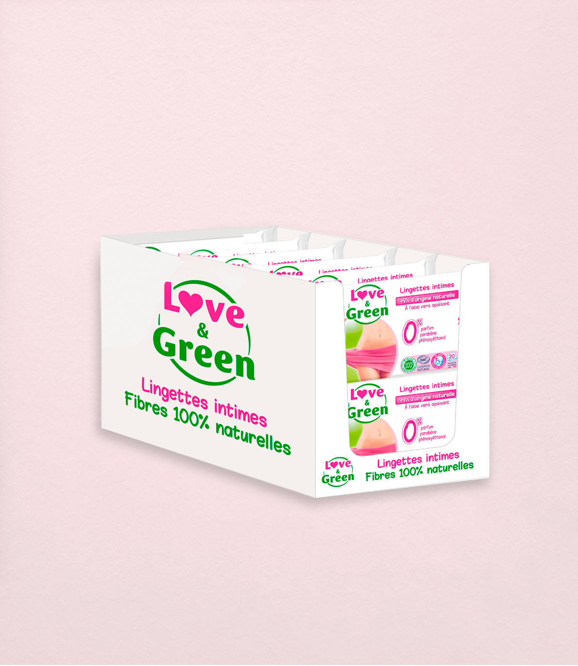 Lot de 12 Lingettes Intimes Apaisantes Écologiques