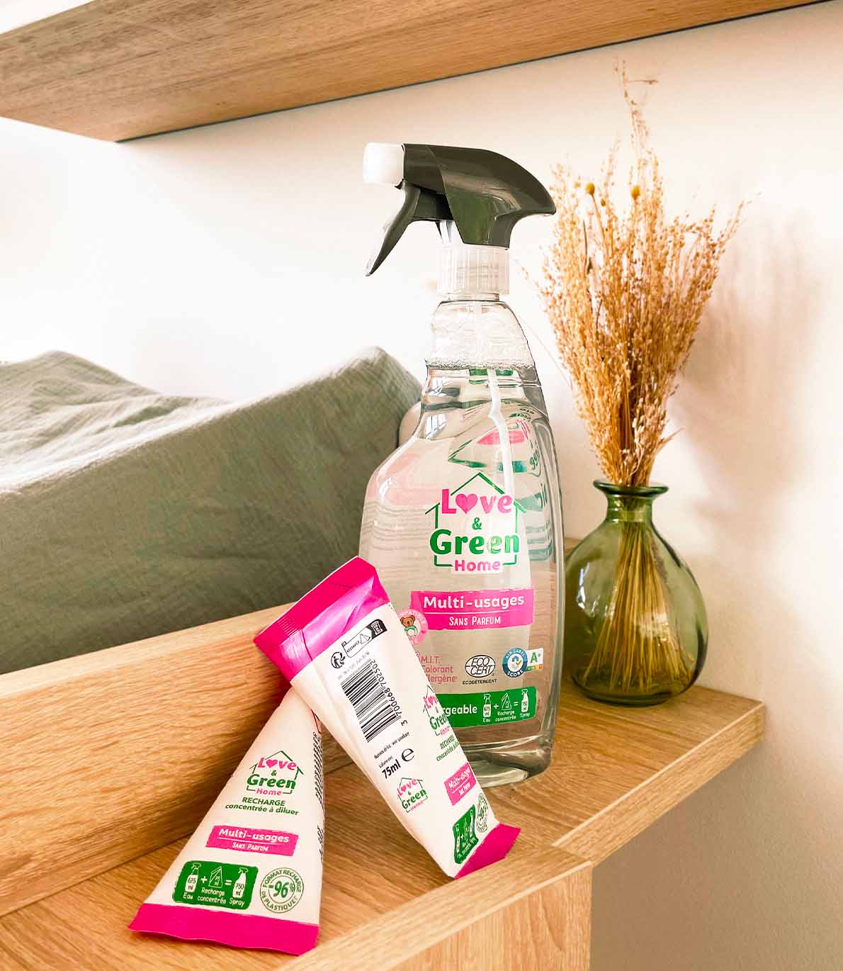Pack: Multi-use spray zonder eco-gedrukt gecertificeerde parfum