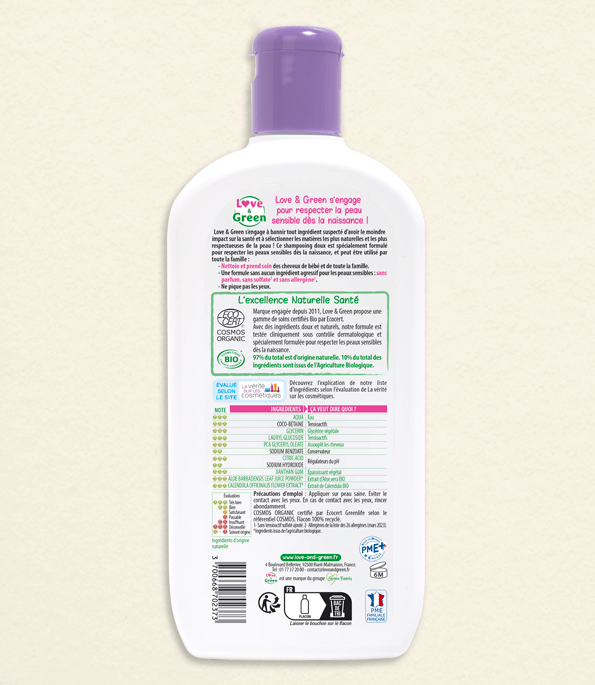 Love &amp; Green Gentle shampoo certified ORGANIC