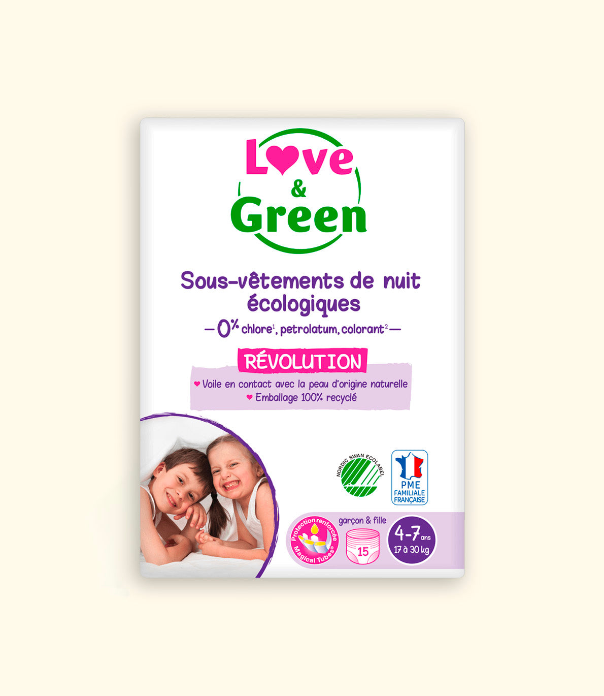 Sous-Vêtements Absorbants de Nuit Écologiques pour Enfant - De 4 à 15 ans