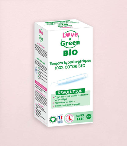100% Organic Cotton Tampons WITH Applicator - SUPER