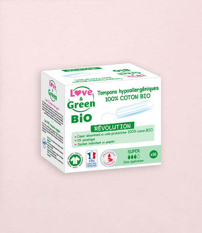 100% Organic Cotton Tampon WITHOUT Applicator - SUPER