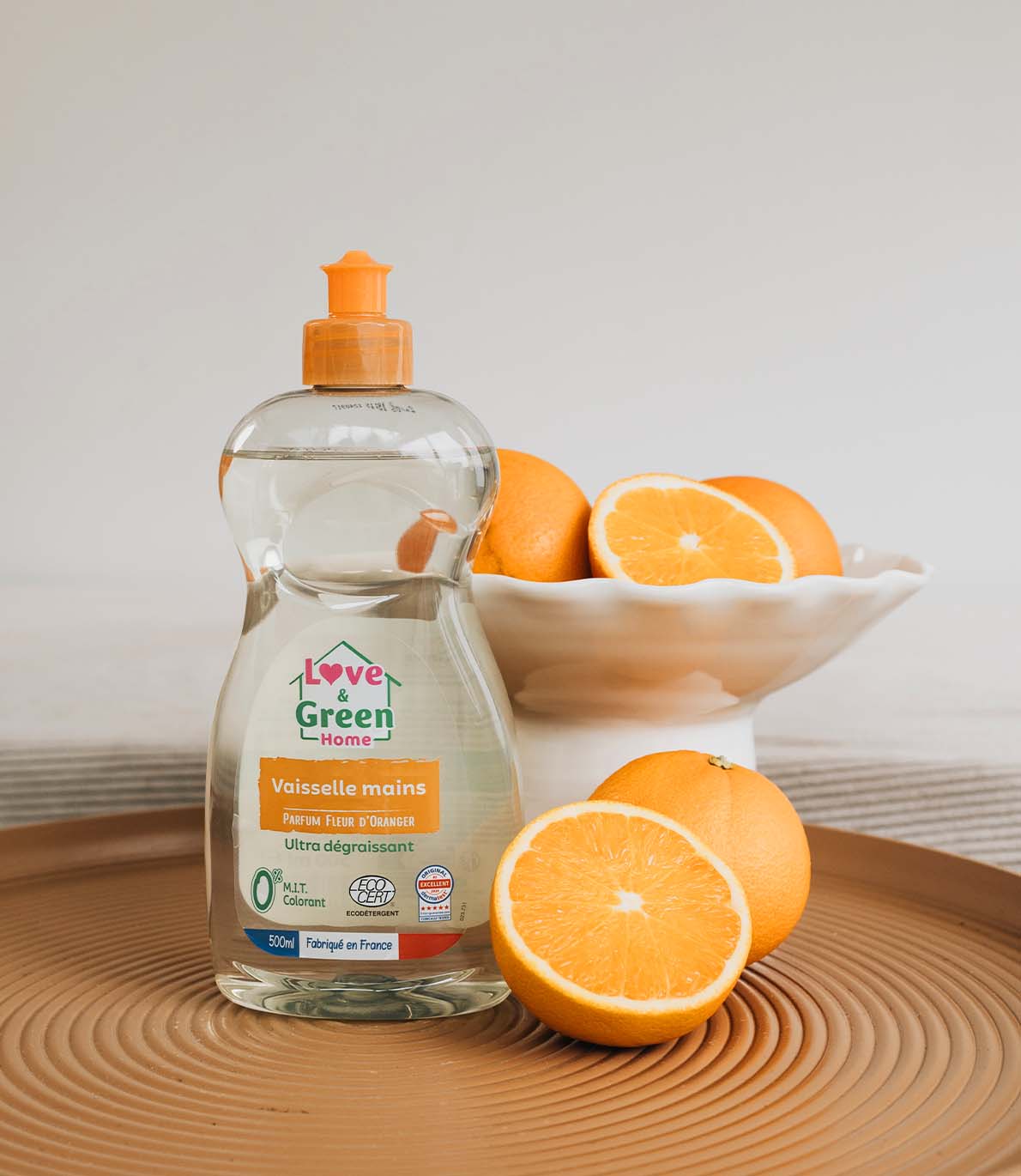 Vaisselle mains certifié Ecodétergent, Ultra-Dégraissant parfum fleur d'oranger -  500ml