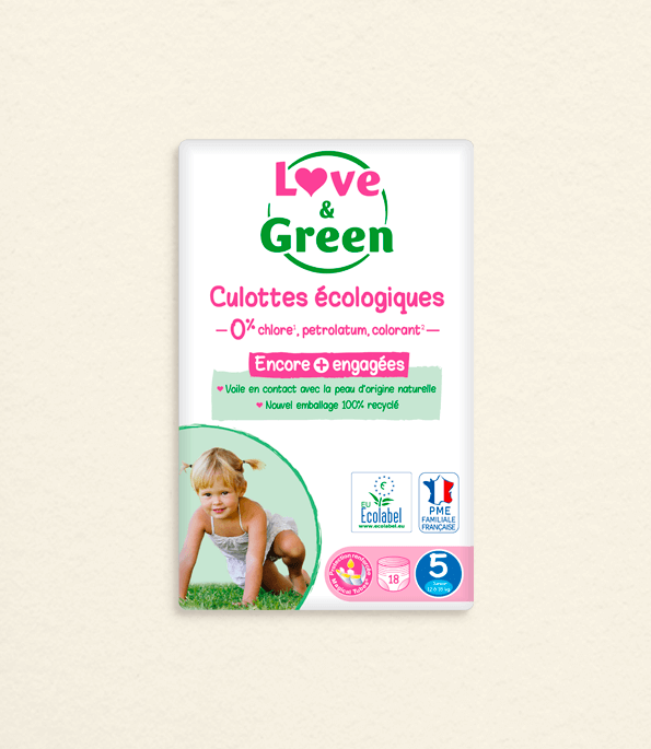 Couches écolabellisées et hypoallergéniques T2 x44 3à6 kg Love & Green LOVE  AND GREEN CO1078 : Boutique tout pour bébé, magasin de puériculture pas  cher à Paris